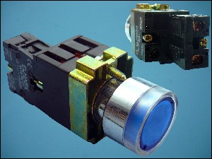 BUTTON EL2-BW3671-b NO OFF-(ON) 2-PIN + LED 220V