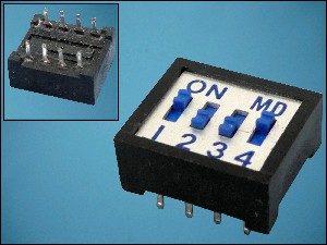 DIP SLIDE SWITCH PIS-4 ON-MD 4xON-4xOFF 8-PIN