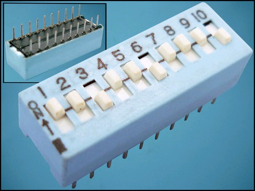 DIP SLIDE SWITCH PIS-10 CST/206-10 10xON-10xOFF