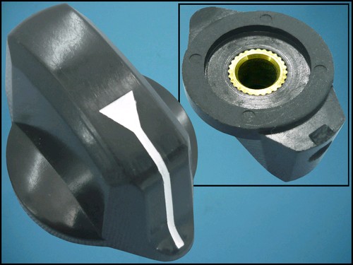 KNOB КN-33B-6 BLACK 31x23mm L19mm FOR POT ф6mm