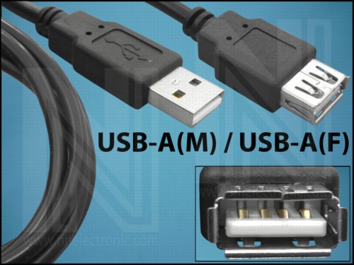 КАБЕЛ USB(M)-А/USB(F)-A 3M BLACK