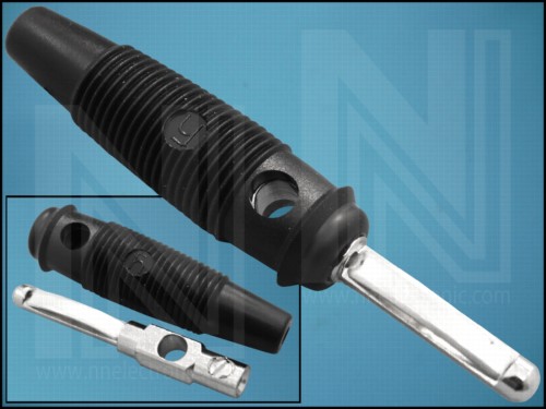 КОНЕКТОР БАНАН 4mm VQ20SW ЩИВТОВ ЧЕРЕН