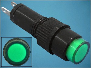 ИНДИКАТОРНА ЛАМПА 220V ф10mm L33mm ЗЕЛЕНА