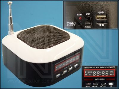 РАДИО ПРИЕМНИК + MP3 WS-3188 USB