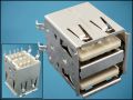 КОНЕКТОРИ 2xUSB-A USBA-2GV ГНЕЗДОВ PCB