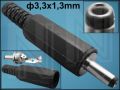 КОНЕКТОР DC ф3,3x1,3mm ЩИВТОВ ПРАВ