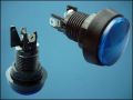 BUTTON ACTUATOR BLUE Ф44mm 2-PIN + LED 12V