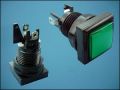 BUTTON ACTUATOR GREEN 34x34mm 2-PIN + LED 12V