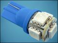 ЛАМПА T10 5-LED 5050 12V 0,7W BLUE ф12mm L27mm