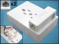 РОЗЕТКА 4112(F)+2x6P4C(F) RJ-11 БЯЛ